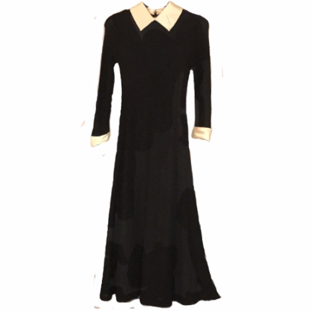 Vintage Leslie J metallic knit maxi dress